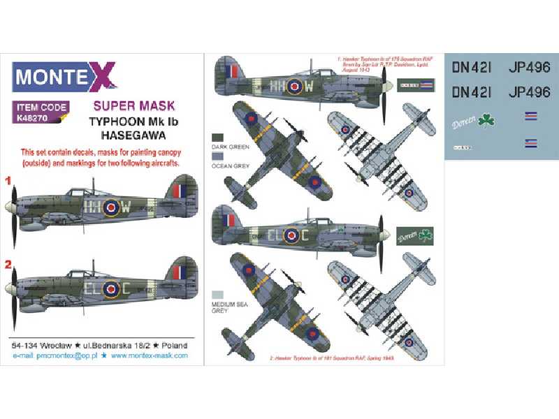 Typhoon Mk.Ib car door HASEGAWA - image 1