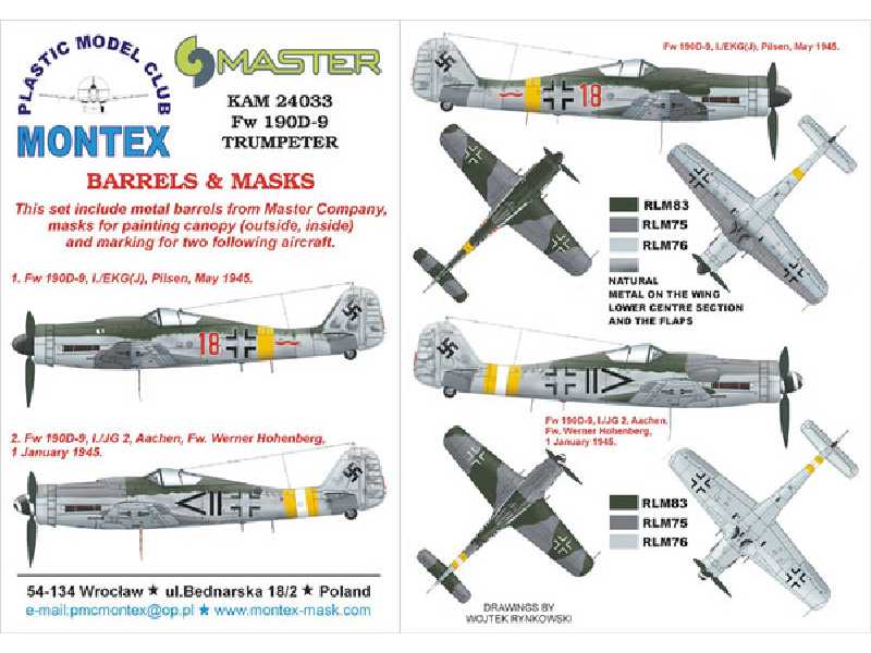 Montex 1/24 Masks, markings & barrels for Trumpeter BF 109G-6 - KAM24008 Montex 1/24 Masks, markings & barrels for Trumpeter BF 109G-6 - KAM24008