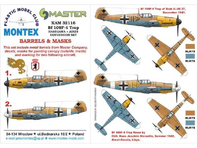 Bf 109F4 Trop HASEGAWA+AIRES - image 1