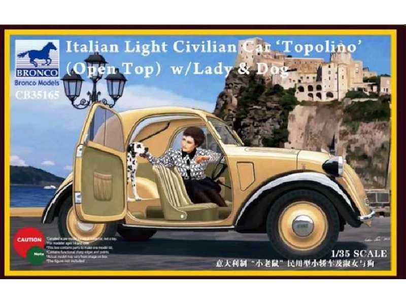 Italian Light Civilian Car Topolino (open top) w/Lady & dog - image 1