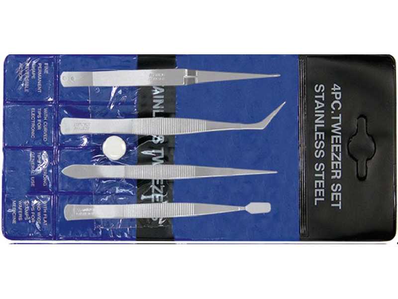 4 Piece Tweezers Set Excel Hobby Tools 30416