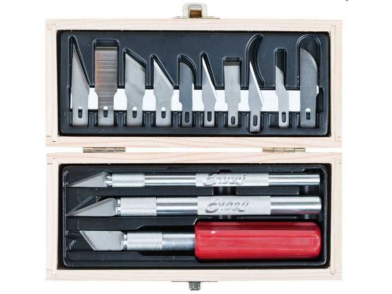 Hobby Knife Set - Wooden Box - image 1