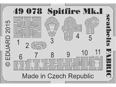 Spitfire Mk. I seatbelts FABRIC 1/48 - Airfix - image 2