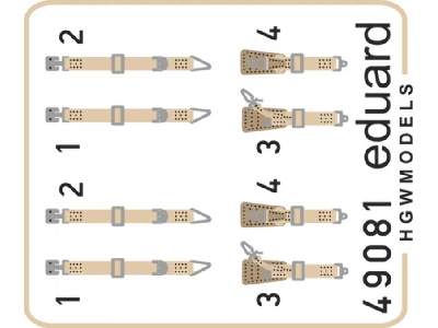Seatbelts Luftwaffe WWII fighters SUPER FABRIC 1/48 - image 1