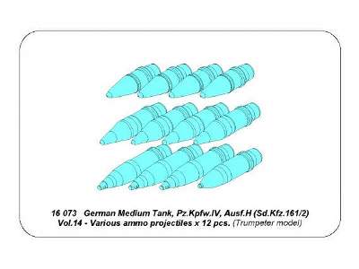 Panzer IV various 7,5 cm  ammo projectiles x 12 pcs.   - image 6