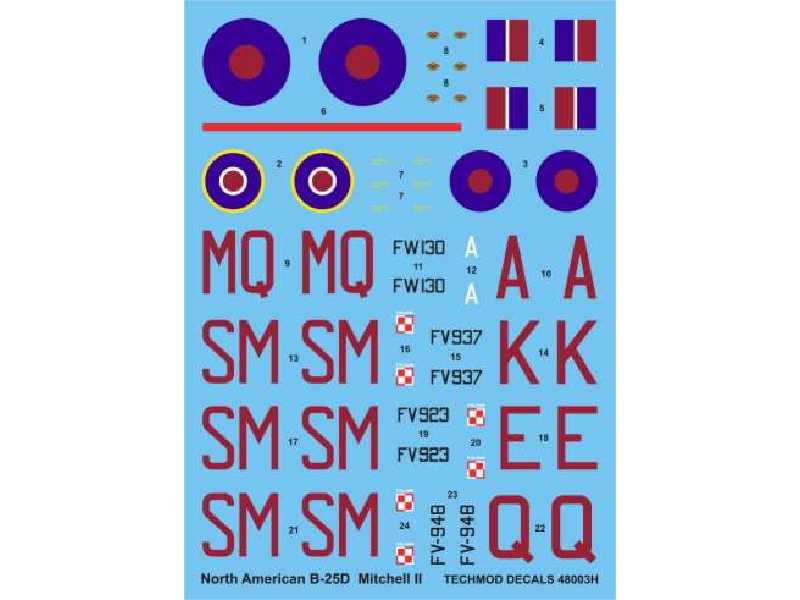 Decal - North American B-25D Mitchell II - image 1