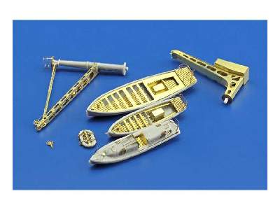 USS CV-5 Yorktown part 1 cranes & life boats 1/350 - Merit - image 3