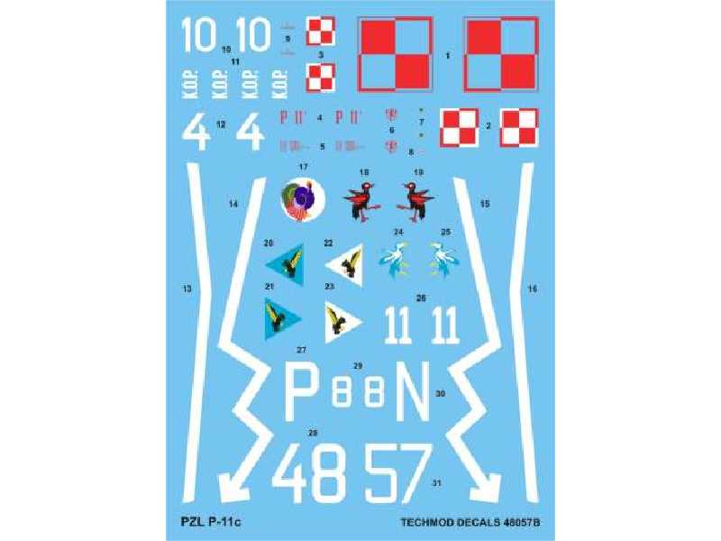 Decal - PZL P.11c - image 1