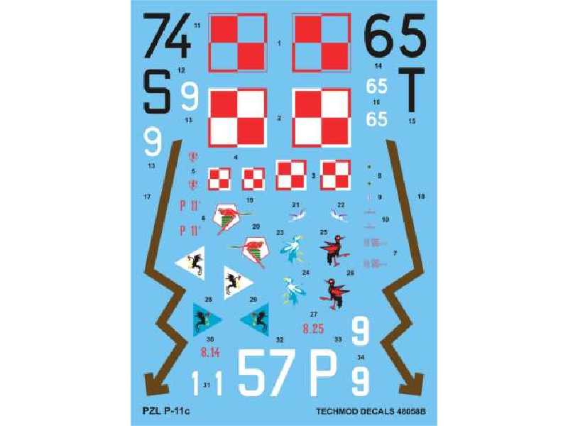 Decal - PZL P.11c - image 1