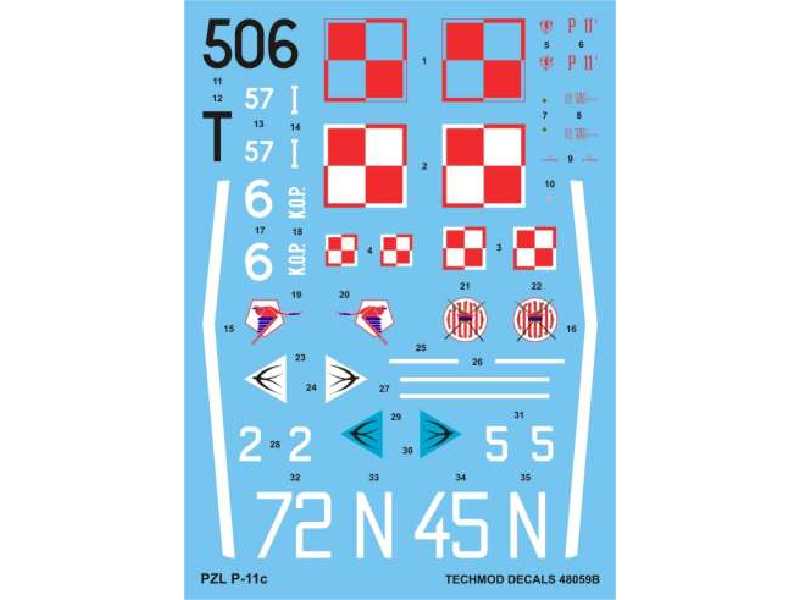 Decal - PZL P.11c - image 1