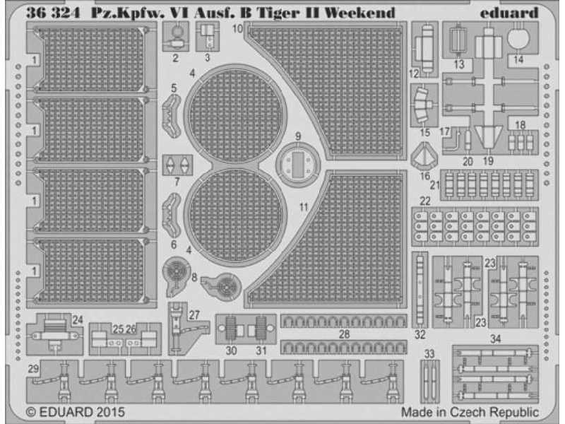 Pz. Kpfw.  VI Ausf.  B Tiger II Weekend upgrade set 1/35 - Eduar - image 1