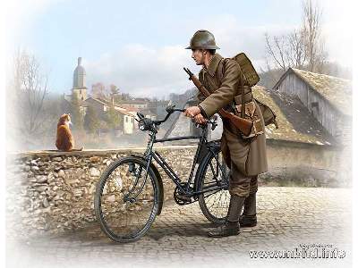 French soldier w/bicycle - WWII era - image 1