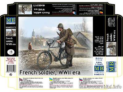 French soldier w/bicycle - WWII era - image 2