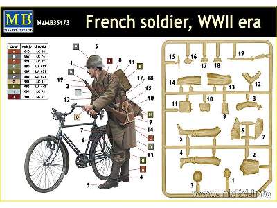 French soldier w/bicycle - WWII era - image 3