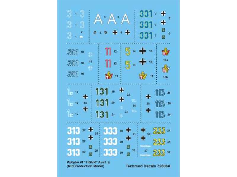 Decal - Pz.Kpfw.VI Tiger Ausf.E (Mid Production Model) - image 1