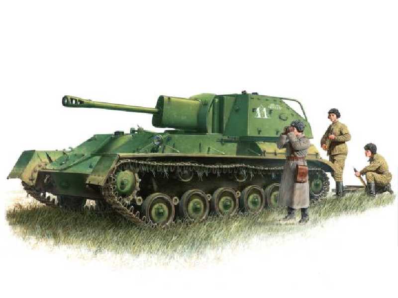 SU-76M Soviet Self Propelled Gun w/Crew - image 1