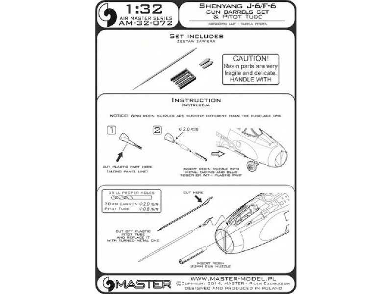 Shenyang J-6/F-6 - końcówki działek 30mm i rurka Pitota - image 1