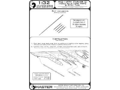 MiG-19PM (FarmerE) - końcówki pylonów (4 szt.) i rurka Pitota - image 1