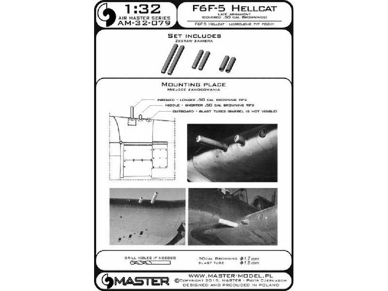 F6F-5 Hellcat - uzbrojenie typ późny  (km-y Browning .50 cal z o - image 1