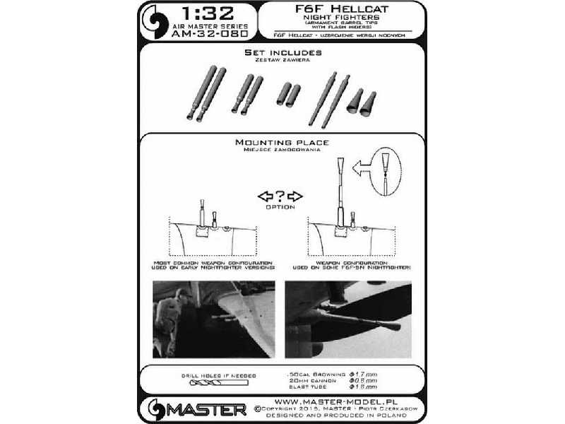 F6F Hellcat - uzbrojenie wersji nocnych (km-y Browning .50 cal i - image 1