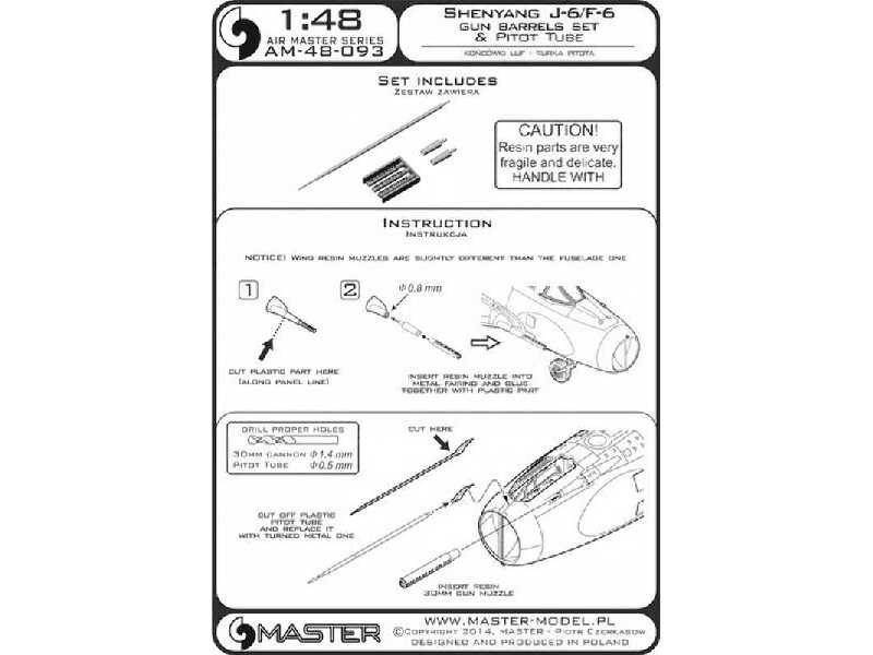 Shenyang J-6/F-6 - końcówki działek 30mm i rurka Pitota - image 1