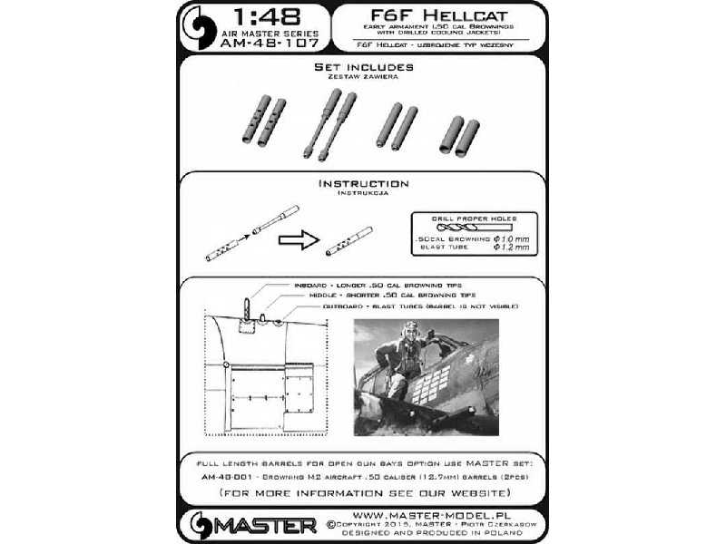 F6F Hellcat - uzbrojenie typ wczesny (km-y Browning .50 cal z pe - image 1