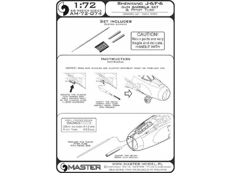 Shenyang J-6/F-6 - końcówki działek 30mm i rurka Pitota - image 1