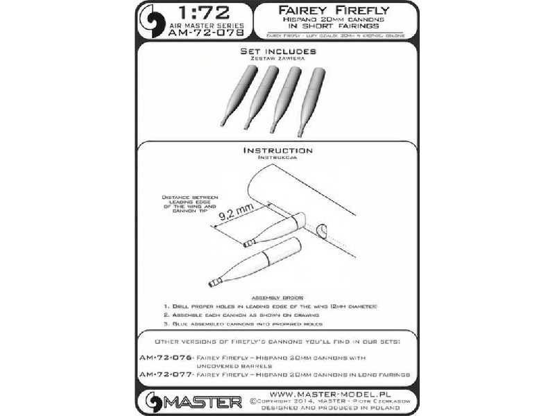 Fairey Firefly - działka Hispano 20mm w krótkiej osłonie (4 szt. - image 1