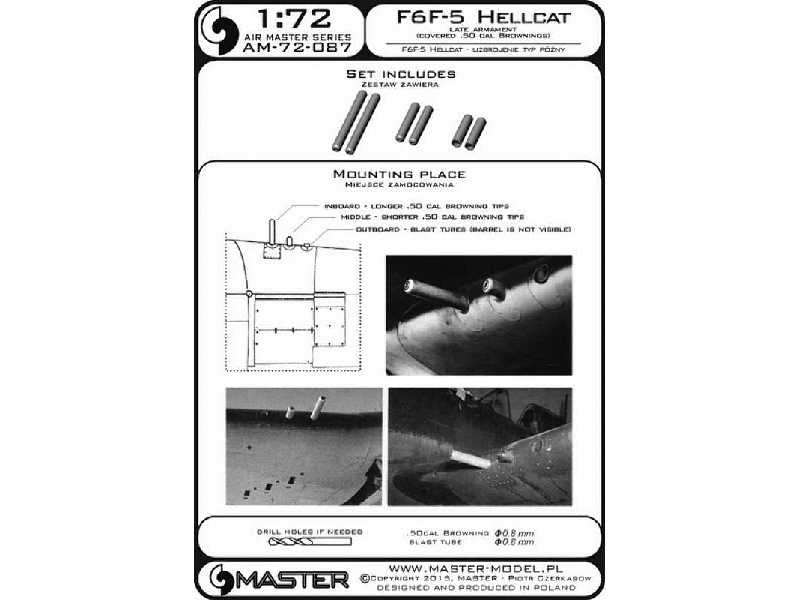 F6F-5 Hellcat - uzbrojenie typ późny  (km-y Browning .50 cal z o - image 1