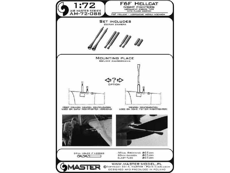 F6F Hellcat - uzbrojenie wersji nocnych (km-y Browning .50 cal i - image 1