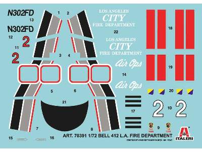 Bell 412 Los Angeles City Fire Dep. w/Paints and Glue - image 3