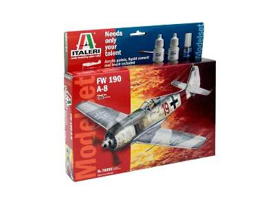 Focke Wulf Fw-190 A-8 w/Paints and Glue - image 1