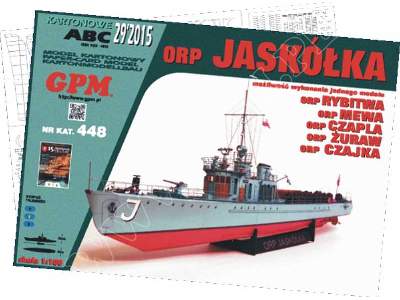 ORP JASKÓŁKA  (1935r)  KOMPLET MODEL I LASERY - image 1