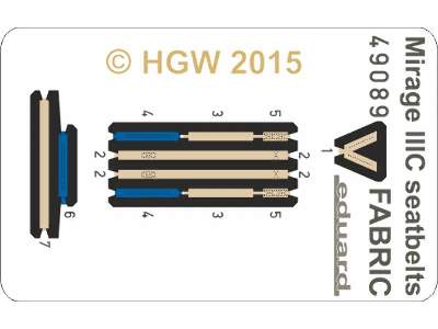 Mirage IIIC seatbelts FABRIC 1/48 - Eduard - image 1