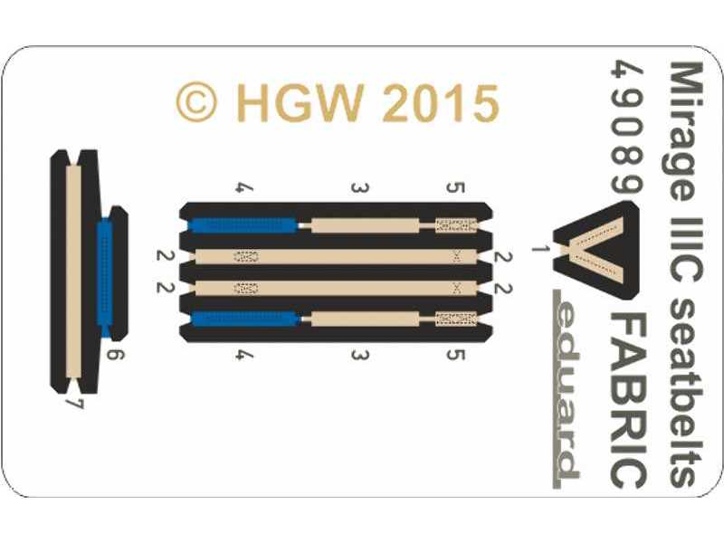 Mirage IIIC seatbelts FABRIC 1/48 - Eduard - image 1