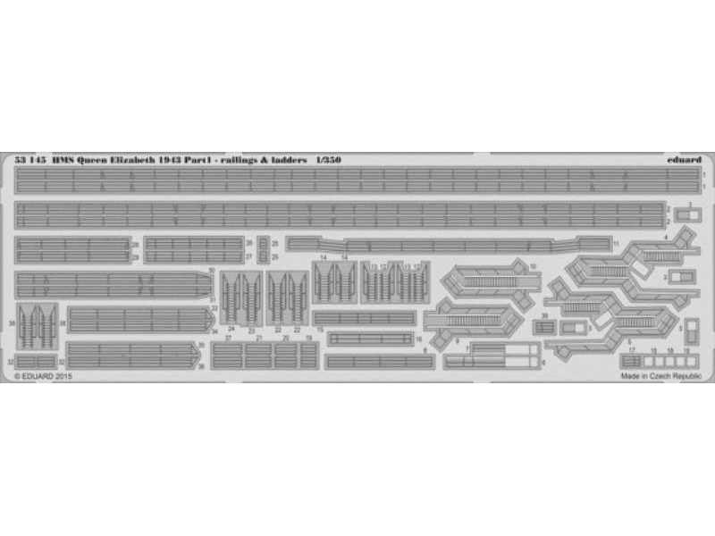 HMS Queen Elizabeth 1943 pt 1 - railing and ladders 1/350 - Trum - image 1