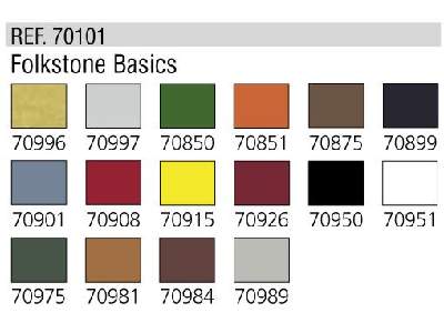 Model Color paint set Folkstone Basics - 16 units  - image 2