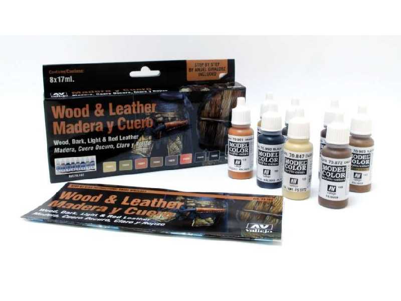Model Color Wood & Leather 8 colour paint set - image 1