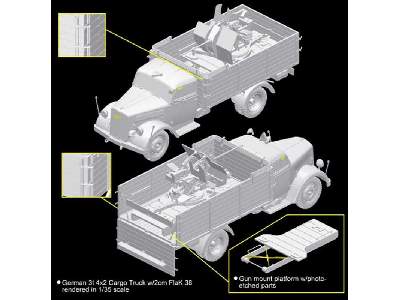 German 3t 4x2 Truck w/2cm FlaK 38 (2 in 1) - Smart Kit - image 10