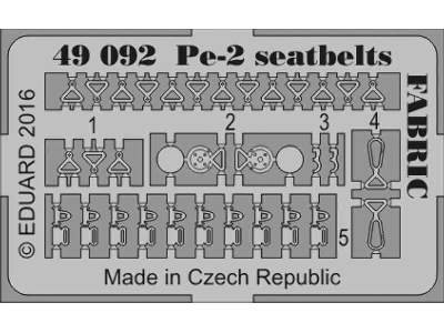 Pe-2 seatbelts FABRIC 1/48 - Zvezda - image 2