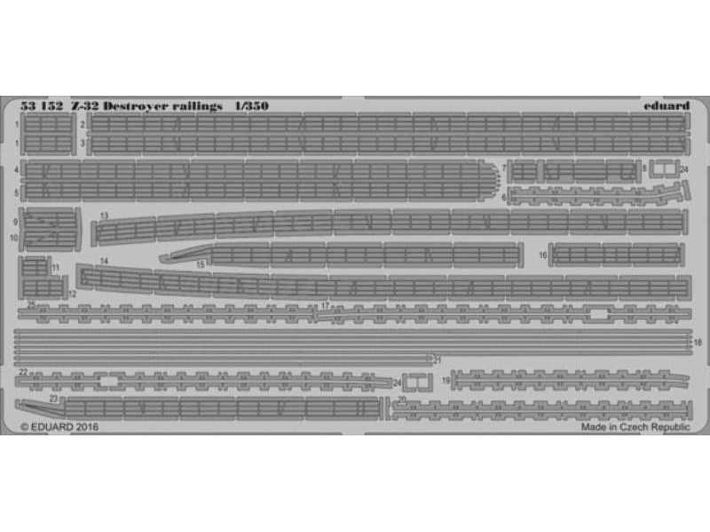 Z-32 destroyer railings 1/350 - Dragon - image 1