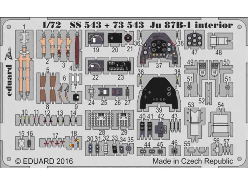 Ju 87B-1 interior 1/72 - Airfix - image 1