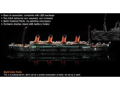 RMS Titanic z oświetleniem Led - Multi Color Parts - image 2