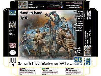 Hand-to-hand fight, German & British infantrymen, WW I era - image 2