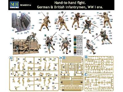Hand-to-hand fight, German & British infantrymen, WW I era - image 3