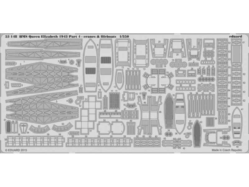 HMS Queen Elizabeth 1943 pt 4 - cranes & lifeboats 1/350 - Trump - image 1