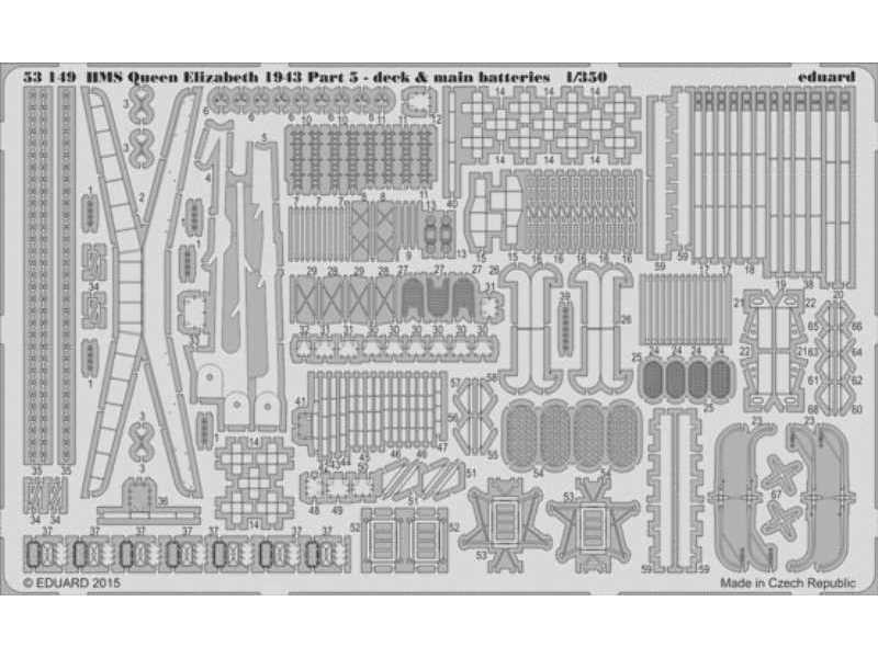 HMS Queen Elizabeth 1943 pt 5 - deck & main batteries 1/350 - Tr - image 1