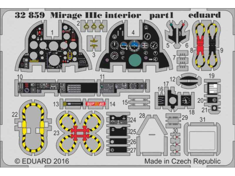 Mirage IIIc interior 1/32 - Italeri - image 1