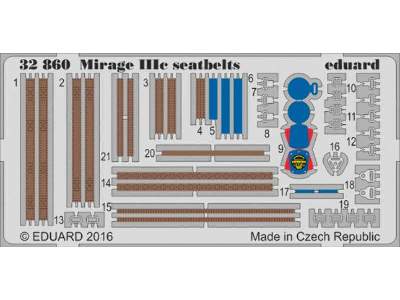 Mirage IIIc seatbelts 1/32 - Italeri - image 1