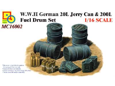 WW2 German 20L Jerry Can & 200L Fuel Drum Set  - image 1